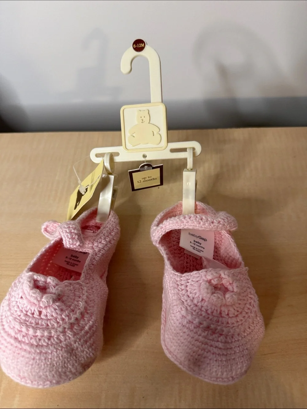GAP Pink Crochet Mary Jane Baby Booties